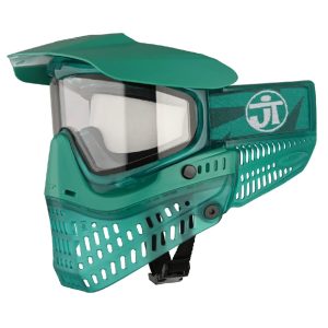 Full-face paintball mask with visor for safety and visibility, high-quality premium paintball gear for tournaments and recreational play, durable and comfortable protective equipment for paintball enthusiasts.