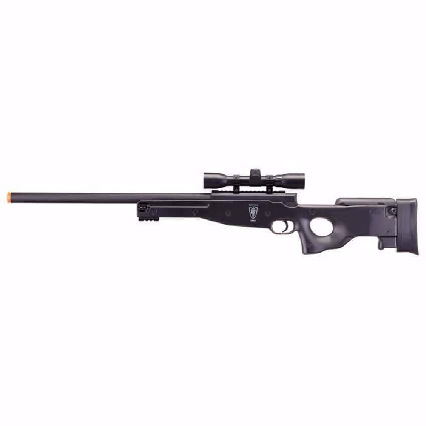 High-quality precision paintball sniper rifle with scope for competitive paintball games and outdoor adventures. Durable, lightweight, and designed for accurate shots. Perfect for paintball enthusiasts.