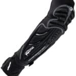 High-quality black paintball arm guard with gel inserts, adjustable strap, and padded protection for optimal safety and comfort during paintball games.