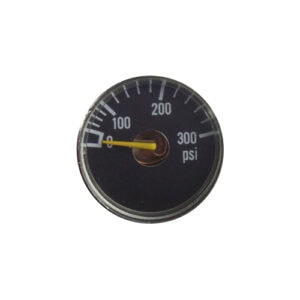 0-200 psi pressure gauge for paintball marker air tanks, durable and accurate.