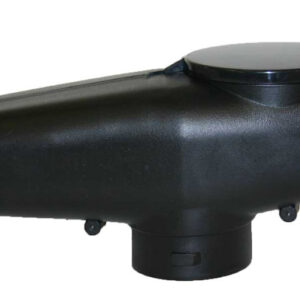 Black paintball feed hopper for premium paintball products, high-quality paintball equipment, durable paintball accessories, and paintball gear for competitive players.