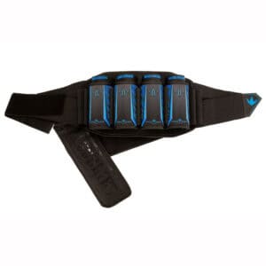 Premium paintball harness with five pod holders, durable and adjustable, ideal for intense paintball games. Perfect gear for serious paintball enthusiasts.