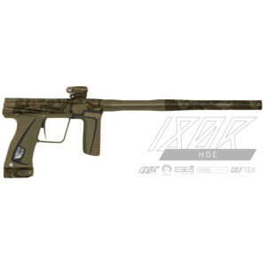 Kustom Paintball Marker with camouflage design, premium paintball gun perfect for competitive and recreational paintball games. Durable construction and high performance for serious players.