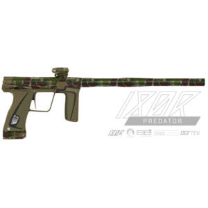 Enhanced camouflage paintball marker with advanced features, ideal for competitive paintball games and professional players.