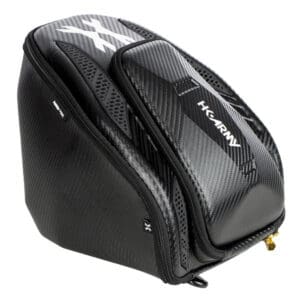 Premium paintball gear backpack with durable carbon fiber design for safe and organized storage of paintball equipment. Perfect for paintball enthusiasts and tournaments.