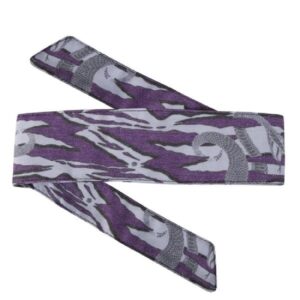 Purple and gray camo paintball headband for enhanced performance and comfort during paintball games. Premium quality, durable, moisture-wicking, and adjustable for a snug fit.