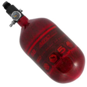 High-pressure paintball air tank for reliable and consistent gameplay at premium paintball equipment stores.