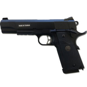 9mm semi-automatic pistol with tactical design, perfect for target shooting, self-defense, and firearm enthusiasts; made in Taiwan with durable construction.