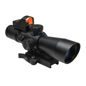 High-performance tactical rifle scope with adjustable zoom, illuminated reticle, and precise targeting for paintball and airsoft enthusiasts. Durable construction designed for competitive gameplay.