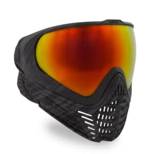 Premium paintball mask with thermal lens and anti-fog technology for optimal visibility and protection during paintball games.