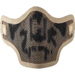 Flexible paintball mask with mesh design for maximum protection and visibility during paintball games. Durable, lightweight, and comfortable fit ideal for recreational and competitive paintball players.