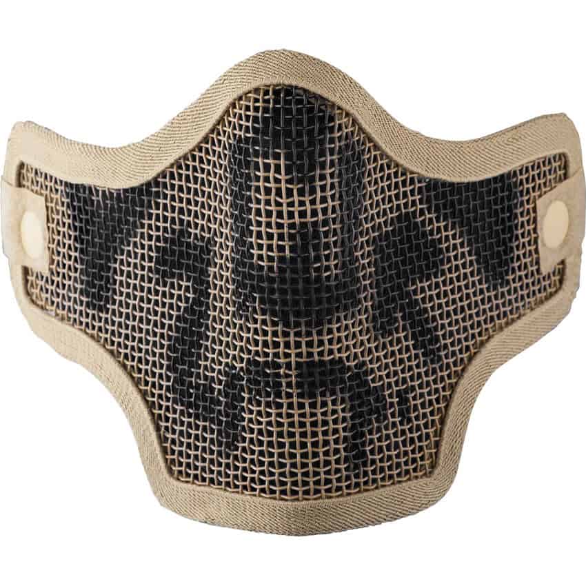 Flexible paintball mask with mesh design for maximum protection and visibility during paintball games. Durable, lightweight, and comfortable fit ideal for recreational and competitive paintball players.