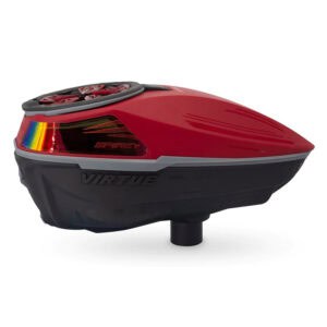 VIRTUE Spire Speed Paintball Loaders, high-capacity electronic hoppers for competitive paintball gameplay, durable and reliable for consistent feeding, ideal for premium paintball products.