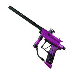 High-performance purple paintball marker with sleek design for professional paintball games.