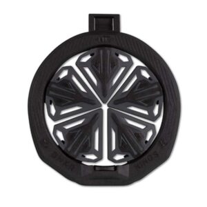 Premium paintball hopper lid designed for high performance and durability, featuring an innovative black and white geometric pattern for reliable paintball feeding.