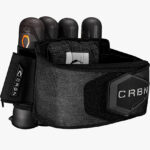 Black paintball hopper and gear bag for tournament paintball, featuring premium storage and transportation for paintball equipment and accessories.