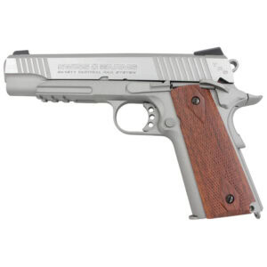 High-quality silver paintball handgun with wooden grip, ideal for competitive paintball games and tactical training. Premium paintball product for enthusiasts and professionals.