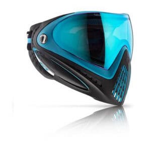 High-quality blue and black paintball mask with advanced ventilation and impact protection for optimal safety and visibility during gameplay.