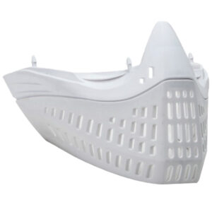 Rechargeable paintball mask, high-impact plastic, durable protective gear for paintball enthusiasts, premium paintball equipment and accessories, safety face mask for paintball games.