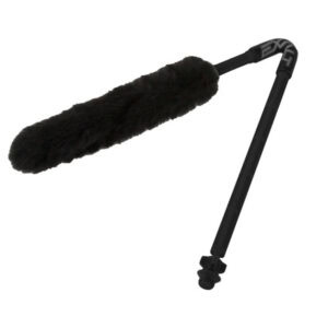 Fuzzy microfiber paintball hopper cleaning tool with flexible handle for field maintenance and equipment care.