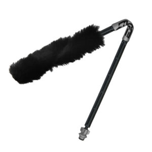 Soft black paintball hopper wipe with adjustable arm for paintball marker cleaning and maintenance.
