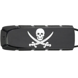 Skull and crossed swords paintball hopper, pirate-themed paintball equipment for tactical games, premium paintball accessories for enthusiasts.