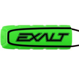 EXALT green paintball loader shell with black logo for high-performance paintball equipment and accessories.