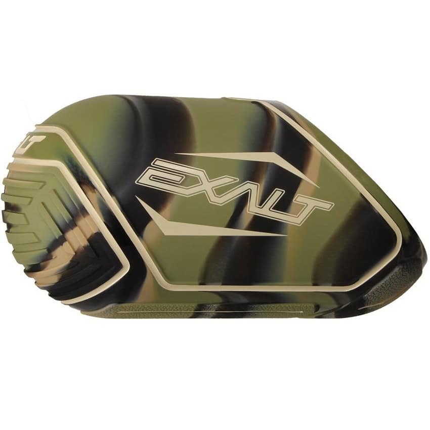 High-performance paintball loader in camouflage design for reliable feeding during gameplay.