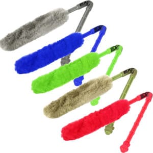 Microfiber paintball barrel cleaning swabs in multiple colors for professional paintball gun maintenance.