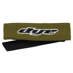 High-quality green and black paintball headband with embroidered logo, designed for optimal comfort and durability during intense paintball games. Perfect for players seeking premium paintball accessories.