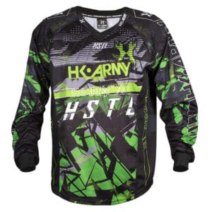 Hockey army paintball jersey, green and black sports apparel for paintball games, high-quality paintball clothing for players, premium paintball gear and accessories from Premium Paintball Products.