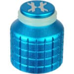 Blue foam paintball bunker with snowflake top design for paintball field equipment.