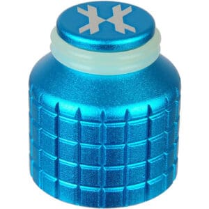 Blue foam paintball bunker with snowflake top design for paintball field equipment.