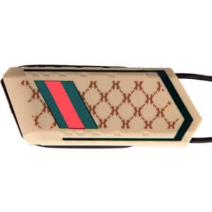 Bright paintball hopper with a geometric pattern and vibrant colors, designed for premium paintball gameplay and equipment.