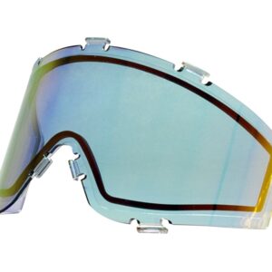 High-quality paintball mask lens for optimal visibility and protection during paintball games. Designed for durability and clarity in professional paintball equipment.