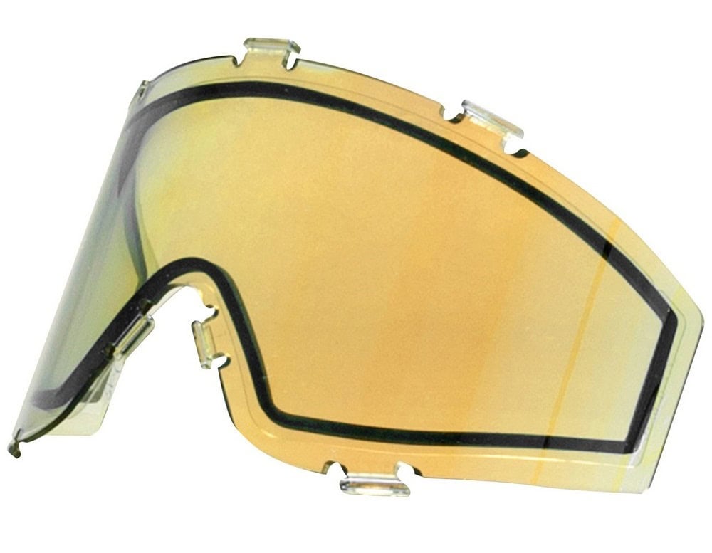 High-quality yellow paintball lens for optimized visibility and protective gear.
