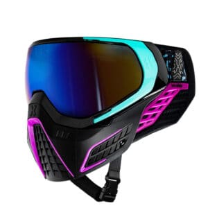 High-performance paintball mask with advanced lens technology, vibrant neon accents, and superior protection for competitive and recreational paintball players. Perfect for serious paintball enthusiasts.