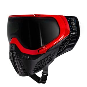 High-performance paintball mask with advanced ventilation, durable construction, and comfortable fit for competitive paintball games. Designed for safety and clear visibility.