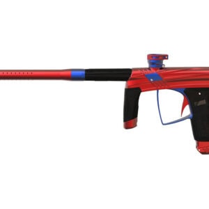 Red and black paintball marker with sleek design, precision barrel, and upgraded parts for competitive play from Premium Paintball Products.