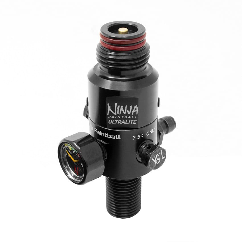 Ninja Paintball UltraLite Low-Pressure Regulator for Paintball Guns, durable and reliable, perfect for high-performance gameplay and consistent air flow.