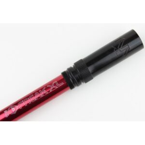 Freak XL paintball barrel with black and red finish, designed for high performance and precision shooting at premium paintball products.