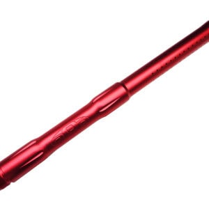 Luxe red paintball barrel for precision gameplay, compatible with various paintball markers, lightweight aluminum construction, optimized for accuracy and durability, perfect for serious paintball enthusiasts.