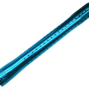 Acrylic blue paintball barrel with precision holes for enhanced accuracy and performance.