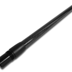 Carbon fiber paintball barrel for increased accuracy and durability in premium paintball equipment.