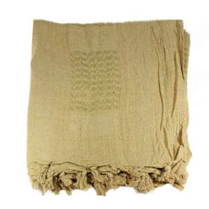 Towel with frayed edges, beige color, soft texture, ideal for sports or casual use, perfect for adding comfort and style to your apparel or gear.