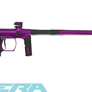 High-performance purple paintball marker with sleek design, durable construction, and precision accuracy for competitive paintball gameplay. Perfect for enthusiasts seeking reliability and top-tier equipment.