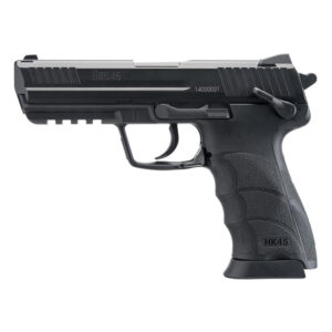 HK45 airsoft pistol for paintball games, high-quality replica for premium paintball products, durable and realistic design for competitive paintball gear.