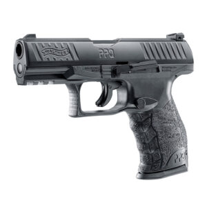 Walther PPS M2 airsoft gun designed for paintball and tactical games, featuring lightweight polymer construction, realistic grip texture, and durable steel barrel for high-performance gameplay.