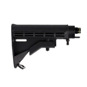Black paintball gun accessory for competitive paintball games.