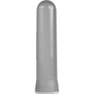 Silver paintball bunker with smooth surface for tournament play.